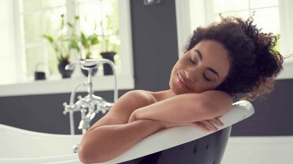 lady in hot bath